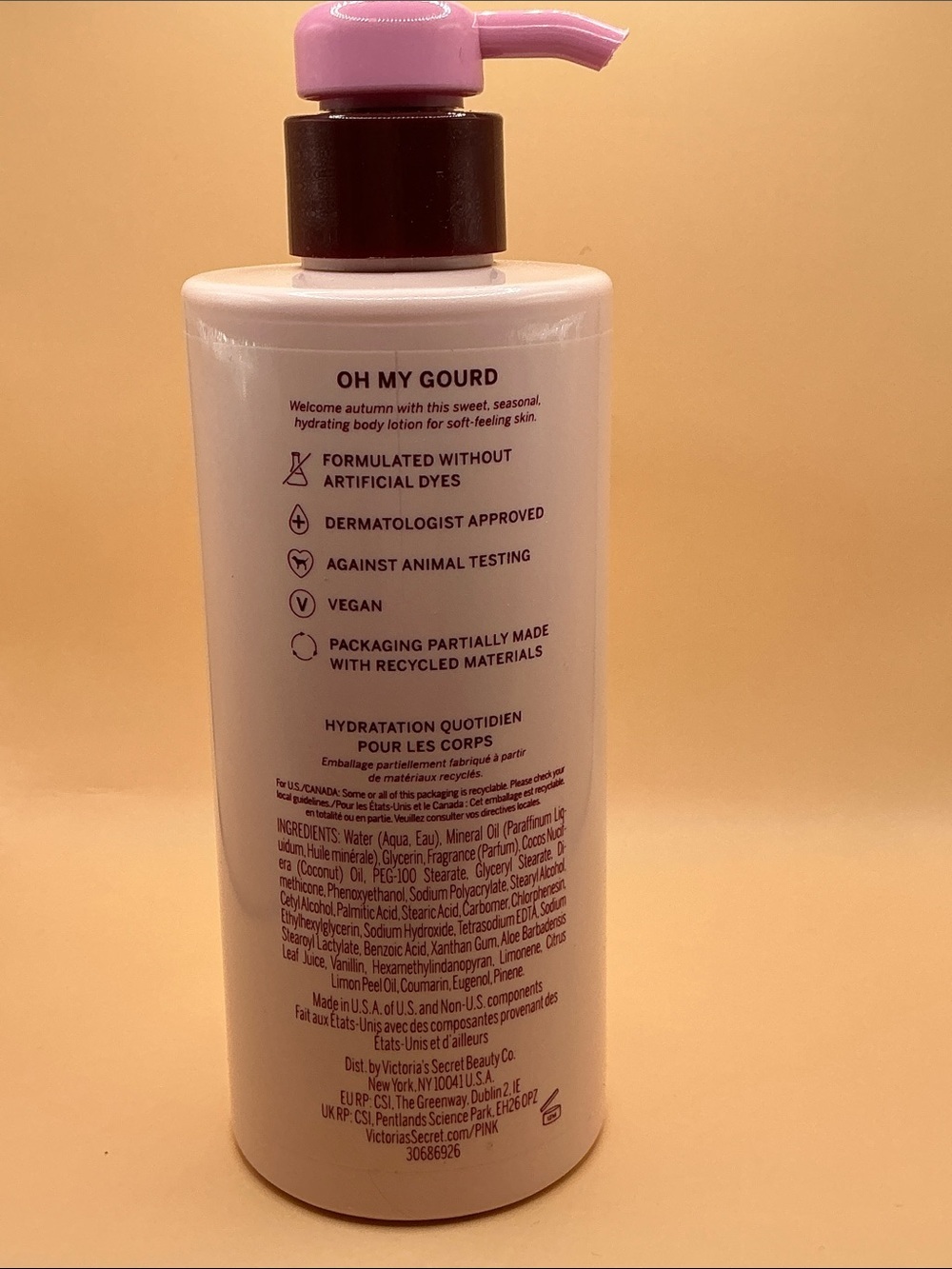 PINK Victoria’s Secret Pumpkin Vanilla Daily Drench Body Lotion 12 oz NEW - Picture 3 of 5